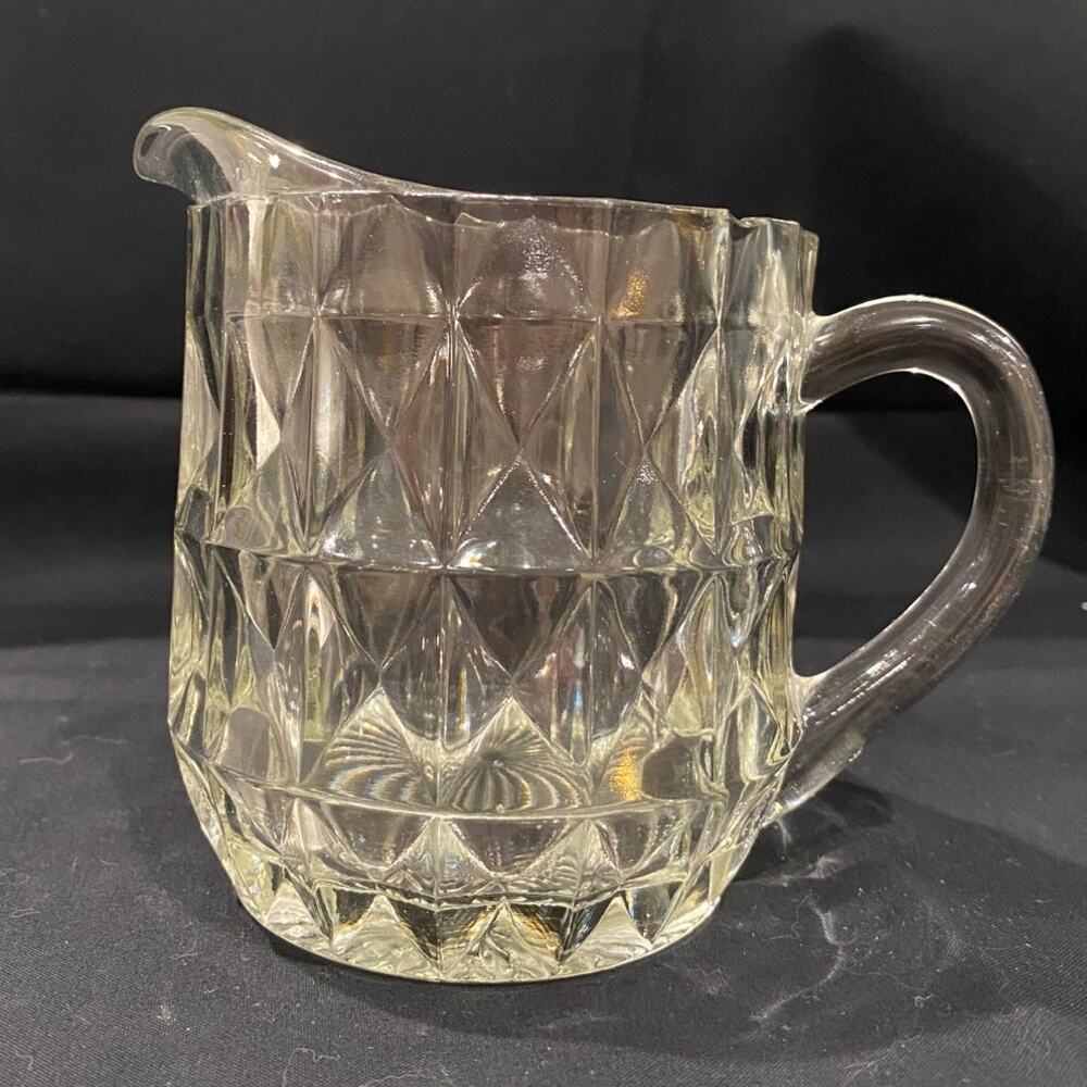 Jeanette Windsor Clear Diamond Pitcher, Depression Glass